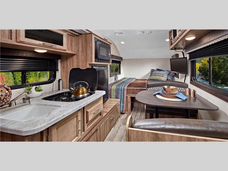 living room Jayco hummingbird travel trailer